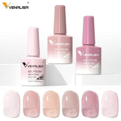Venalisa VIP5 Nail Gel Polish HEMA/TPO FREE Full Coverage Beautiful Semi Permanent Soak Off UV LED Gel Nail Polish Gel Lacquer