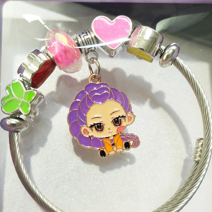 Hot 4Pcs Cartoon Anime Bracelet Set, High-Value Exquisite Bangles Ideal Children's Day Gift for Boys Girls Kids