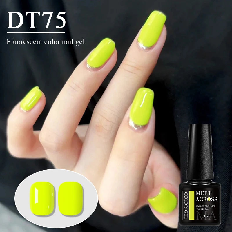 7ml Fluorescent Gel Nail Polish Ultra Bright Colors Spring Summer Nail Salon Supplies UV LED Long-Lasting Varnish DIY Manicure