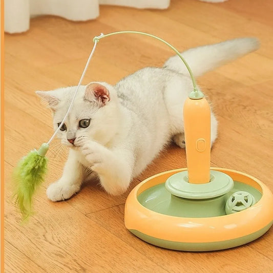 Multifunctional Electric Cat Toy Sturdy Design Self Rotating Interactive Cat Toy Reusable Self Rotating Teaser