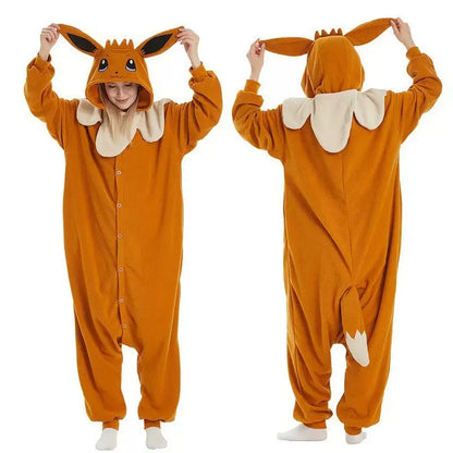 In Stock Snorlax Squirtle Mewtwo Onesie Gengar Cosplay Costume Halloween Adult Anime Cute Cat Eevee Boys And Girls Pajamas