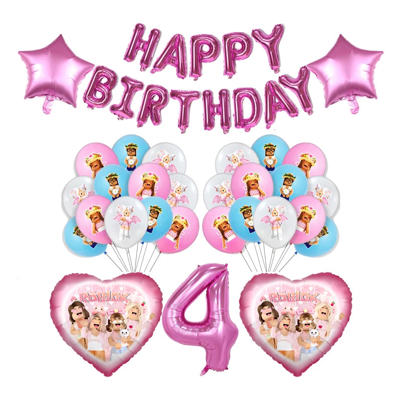 Pink Roblox Birthday Set 🎉🤖