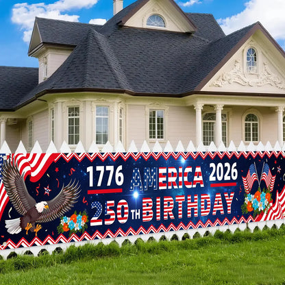 America 250 Years Yard Sign Long-Lasting Patriotic Decorations Banner 4th Of July Party Banner Vibrant For Wall Independence Day