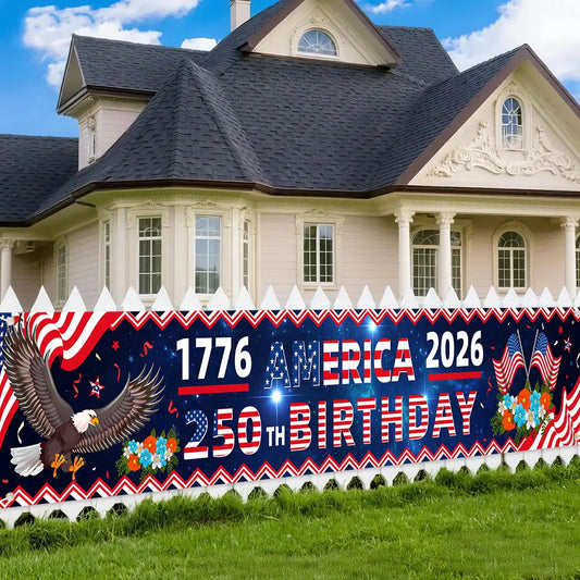America 250 Years Yard Sign Long-Lasting Patriotic Decorations Banner 4th Of July Party Banner Vibrant For Wall Independence Day