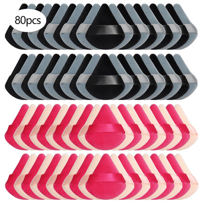 Mini Triangular Powder Puff 40-80Pcs, Apply Loose Powder by Gently Pressing It onto the Face to Achieve a Setting Effect