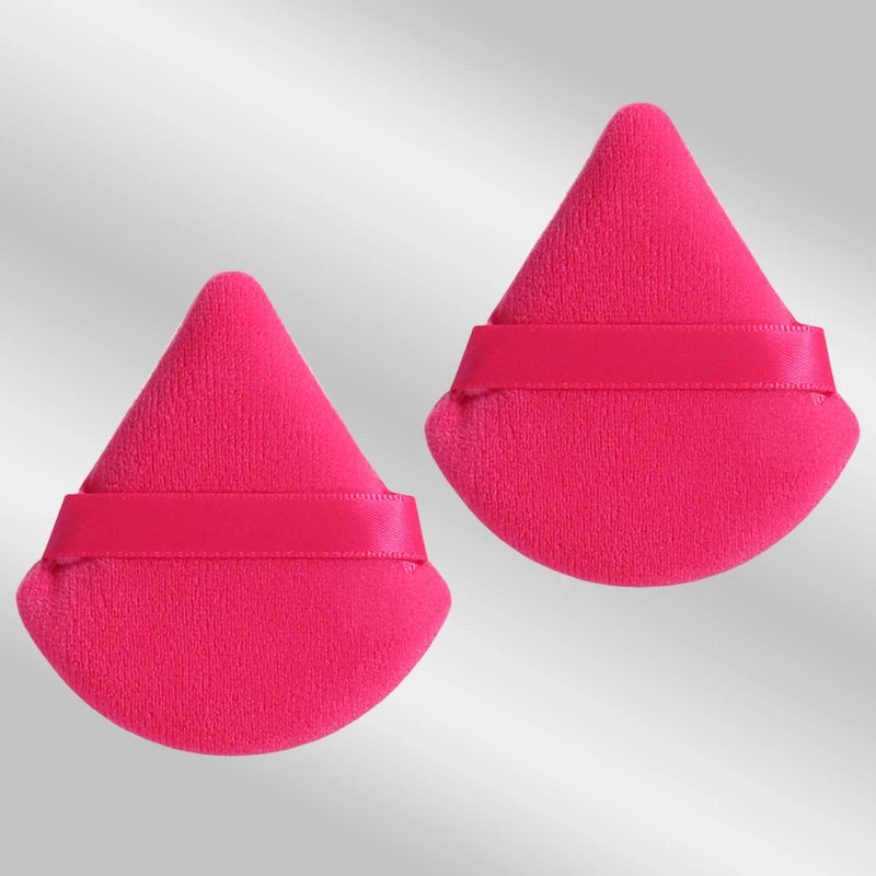 2 件 Triangle Powder Puff Face Makeup Sponge Soft Velvet Cosmetic Puff Blender Beauty Foundation Sponge Make up Accessories