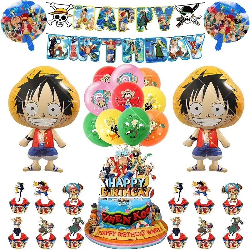 One Piece Luffy Foil & Latex Birthday Balloon Set 🎉🏴‍☠️