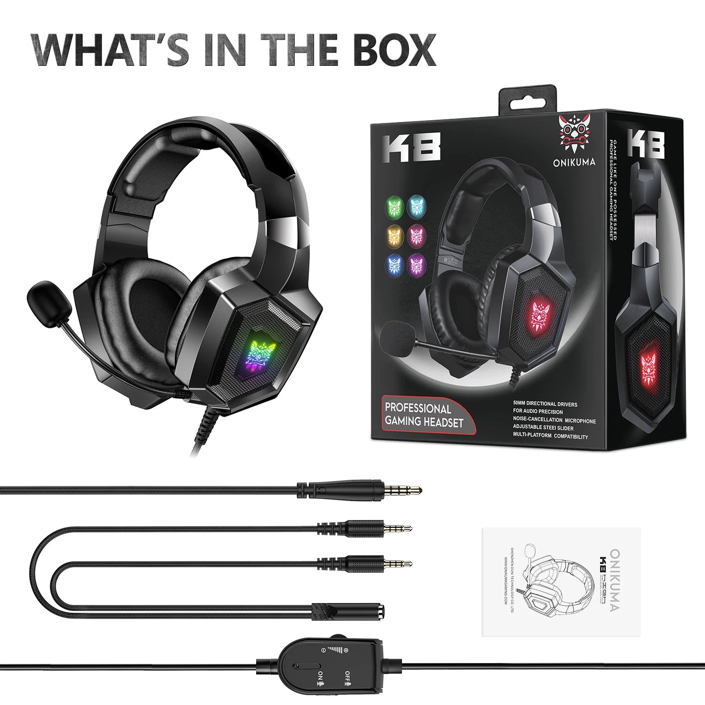 ONIKUMA K8 RGB Gaming Headset