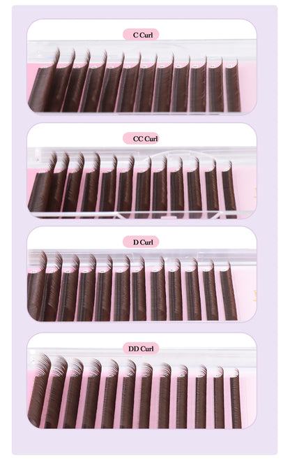 Brown Individual Eyelashes Extension 8-15 Mixed Lash Colorful Premium Dark Brown Lashes Soft Natural Mink False Eyelashes Makeup