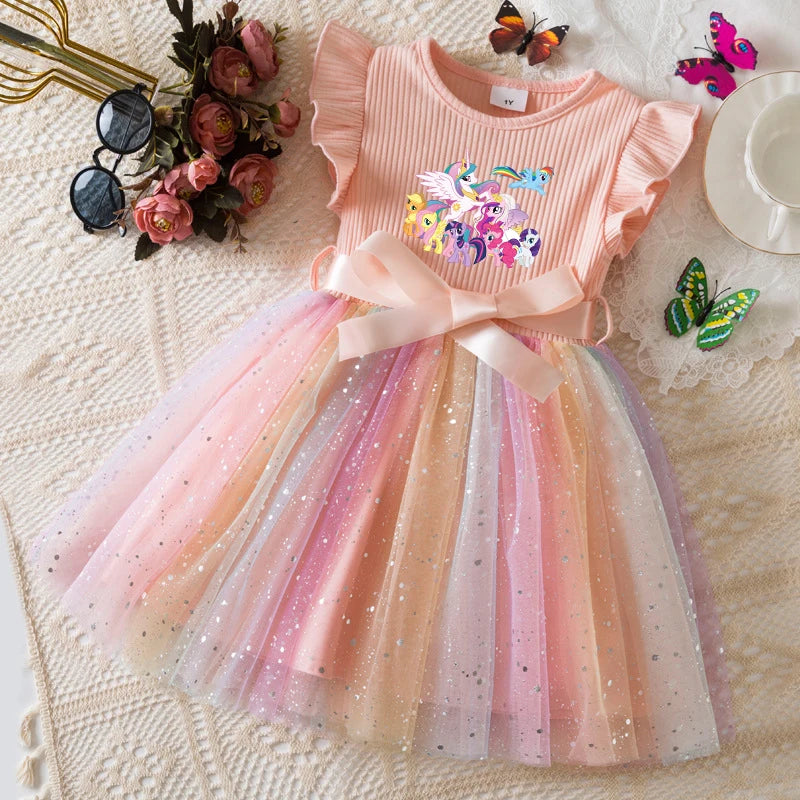 Official My Little Pony "Rainbow Magic" Princess Dress: Lavender Ribbed Bodice & Sequin Tulle Tutu