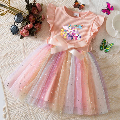 Official My Little Pony "Rainbow Magic" Princess Dress: Lavender Ribbed Bodice & Sequin Tulle Tutu