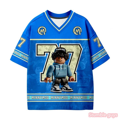Cute Boys Roblox T Shirt Anime Summer Casual Kids Girls Short Sleeve Tops Fashion Game Print Cartton Breathable Kids Tee