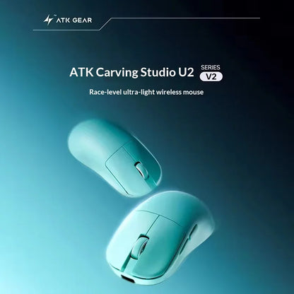 ATK Blazing Sky U2V2 Lightweight Gaming Mouse 39g 3 Mode Wireless with Paw3950 8000Hz Paw3395 for FPS Gamers PC Accessories