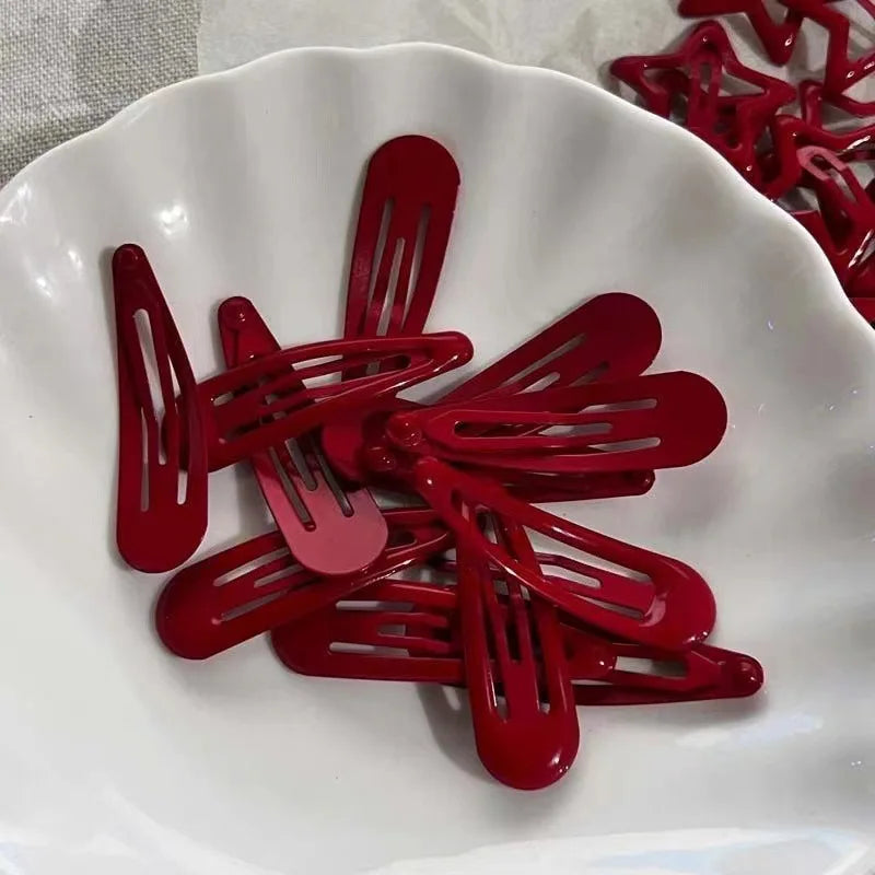 Red Star Snap Hair Clips.