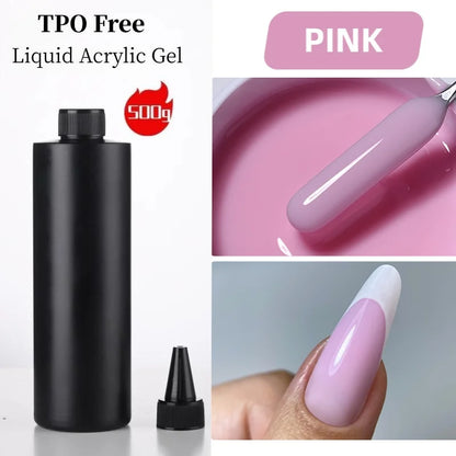 MSHARE 500g Liquid Acrylic Gel Acrygel TPO Hema Free Builder Nail Gel For Nails Extension Constuction Self Level Soak Off UV LED