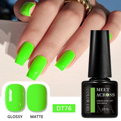 7ml Fluorescent Gel Nail Polish Ultra Bright Colors Spring Summer Nail Salon Supplies UV LED Long-Lasting Varnish DIY Manicure