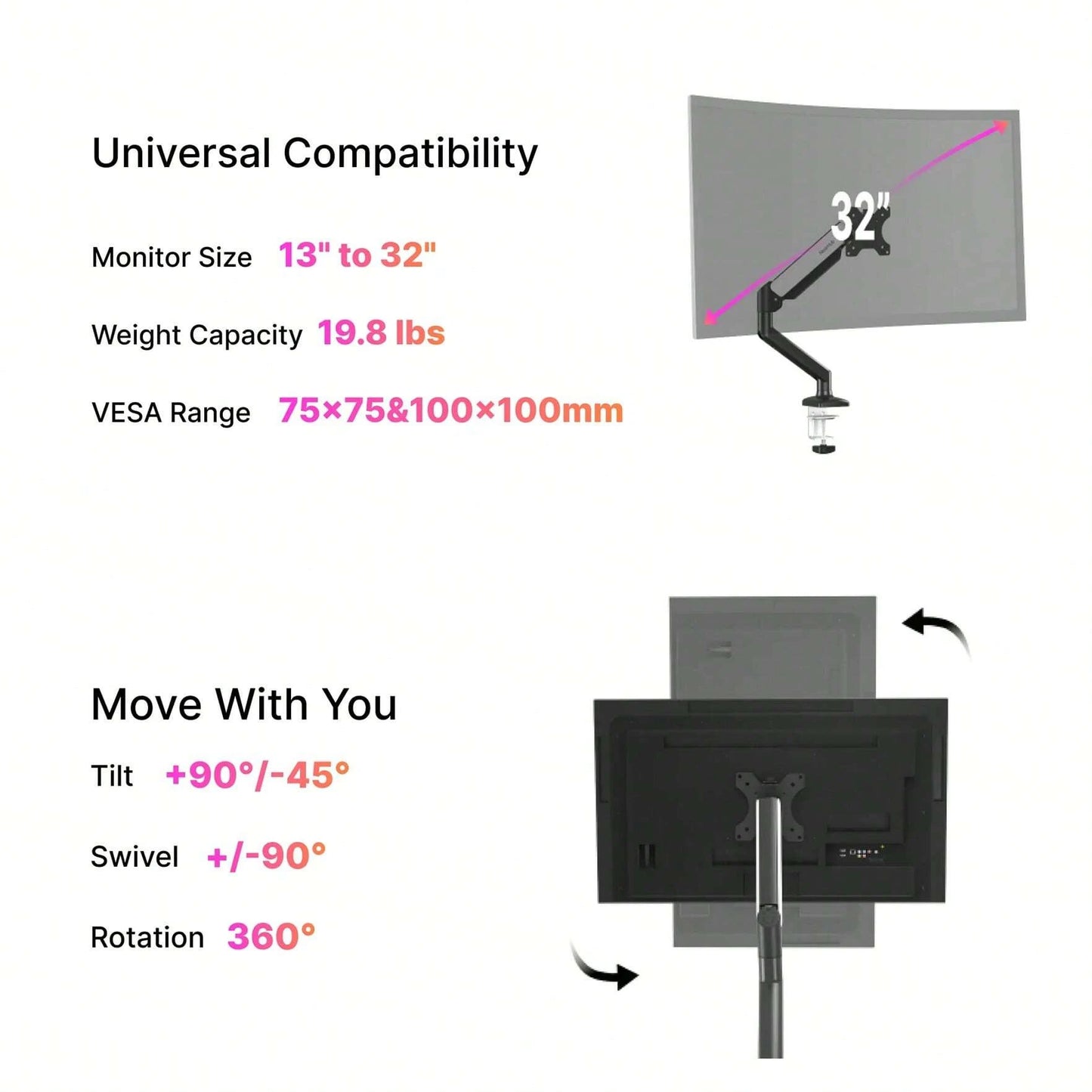 SoloSpin Monitor Arm
