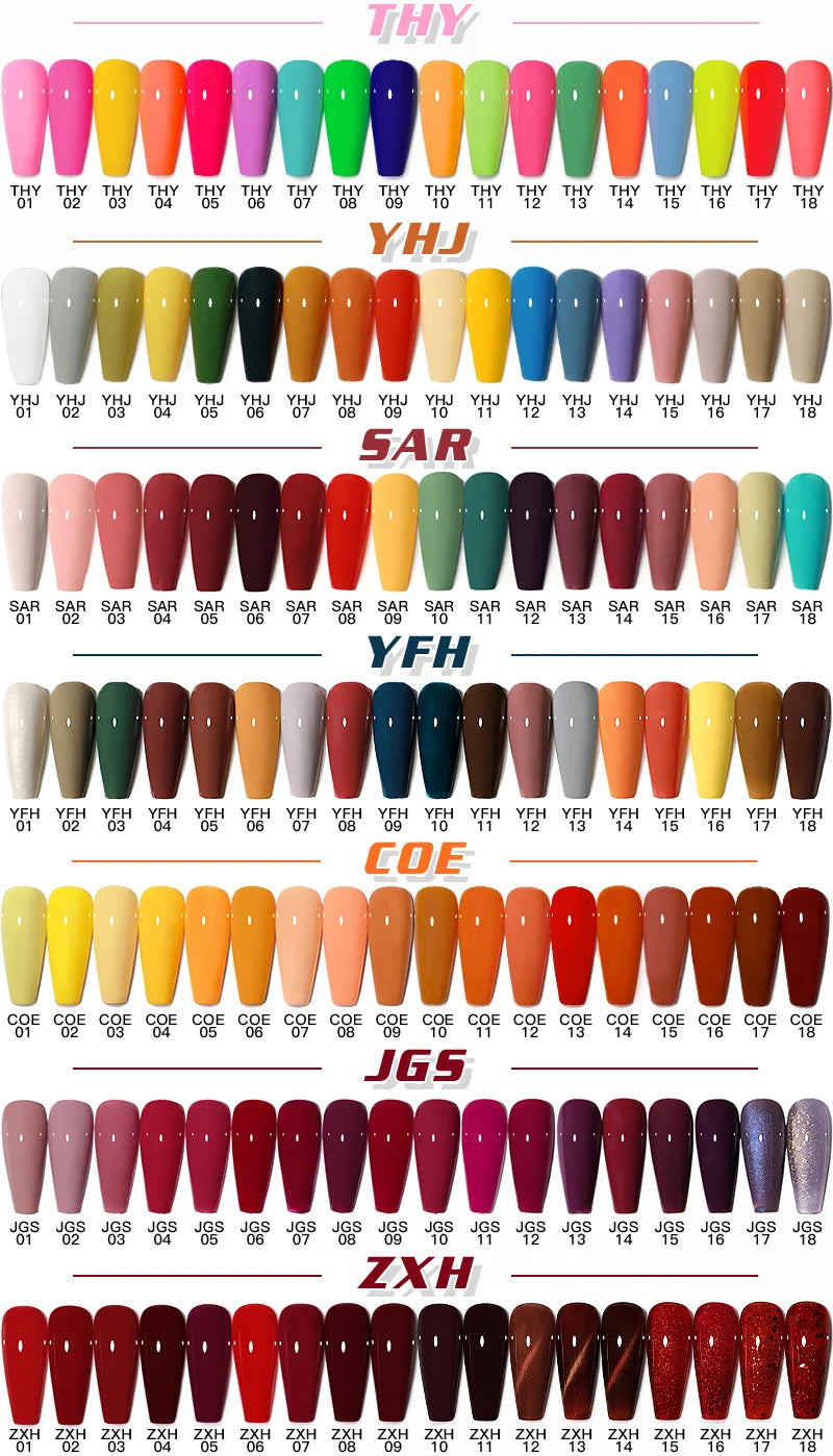 AS 18pcs 15ml Nail Gel Polish Set Red Dark Vernis Semi Permanent Nail Art Supplies Manicure UV Gel Nail Varnish Kit With Chart
