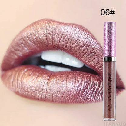 6 Colors Waterproof Nude Pink Glitter Lipstick Makeup Long Lasting Velve Red Sexy Shimmer Lipsticks Cosmetics Beauty