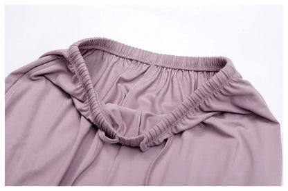 Wide Leg Flared Leggings Women's Fitness Running Pants Drawstring Sports Tights Woman Leisure Nude-Feel Workout Joggers Trouser