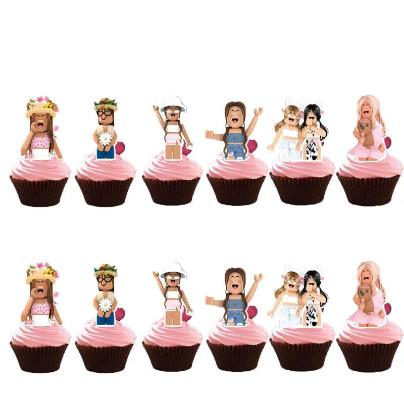 Roblox Cake Topper Party Set