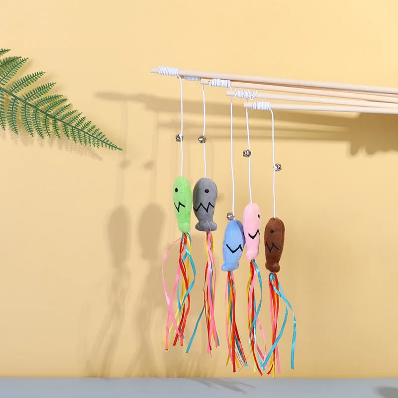 Wooden Cat Wand Toy.