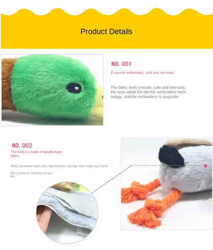 Plush Duck Squeaky Dog Chew Toy