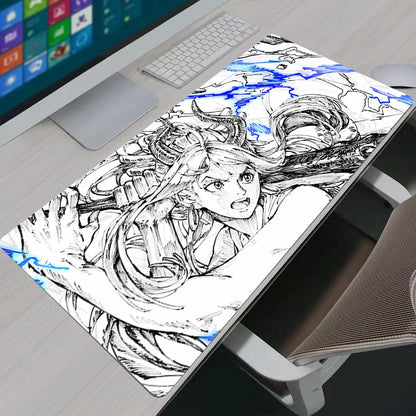 One Piece Yamato XXL Gaming Mouse Pad: Neon Pink Anime Desk Mat & Keyboard Rug