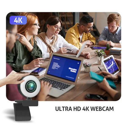 4K Webcam with LED Light 📷✨