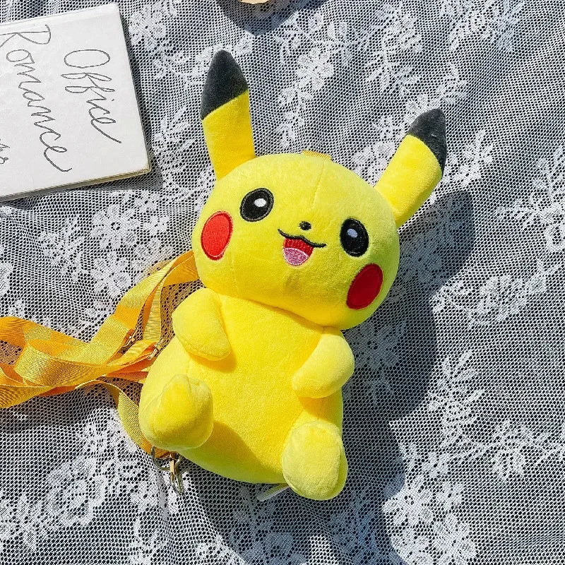 30cm Pokemon Fashion Japanese Anime Fun Cartoon Small Bag Pikachu Plush Doll Backpack Girl Cute Pikachu Plush Backpack