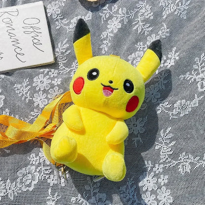 30cm Pokemon Fashion Japanese Anime Fun Cartoon Small Bag Pikachu Plush Doll Backpack Girl Cute Pikachu Plush Backpack