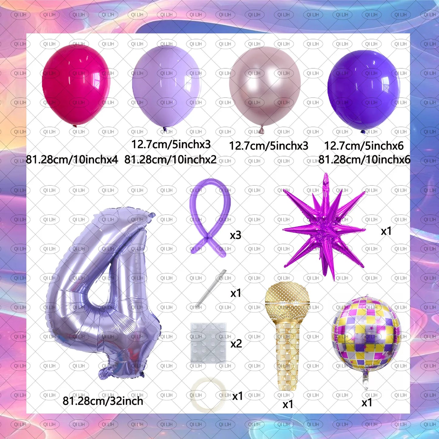 34pcs K-pop music girl group idol hunter theme disco rock party balloon set birthday party music festival concert decoration