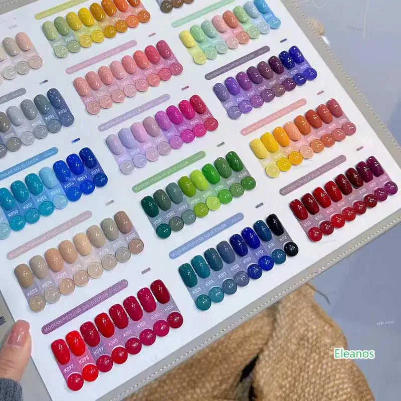 Eleanos 120 Colors Gel Nail Polish Set With Color Card Nail Gel Set Easy Soak Off 15ml TPO Free Gel Polish Nail Salon Profession