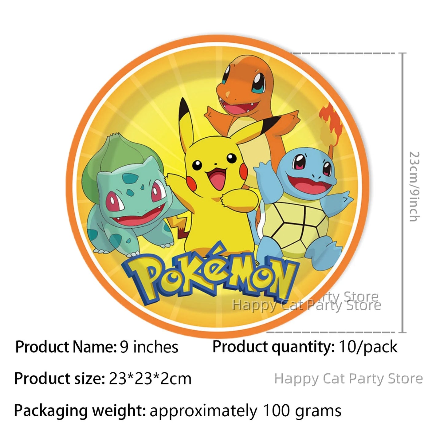 7/9 inch Pokemon Party Plate Birthday Decor Pikachu Poke Ball Disposable Paper Plate Baby Shower Kids Favor Gift Party Supplies