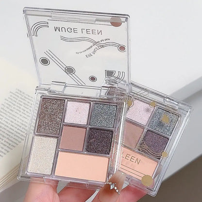 New 7Color Eye Shadow Tray Low Saturation Palette Full Matte Korean Eye Makeup Pigment Eyeshadow Tray Lasting Eye Makeup Palette