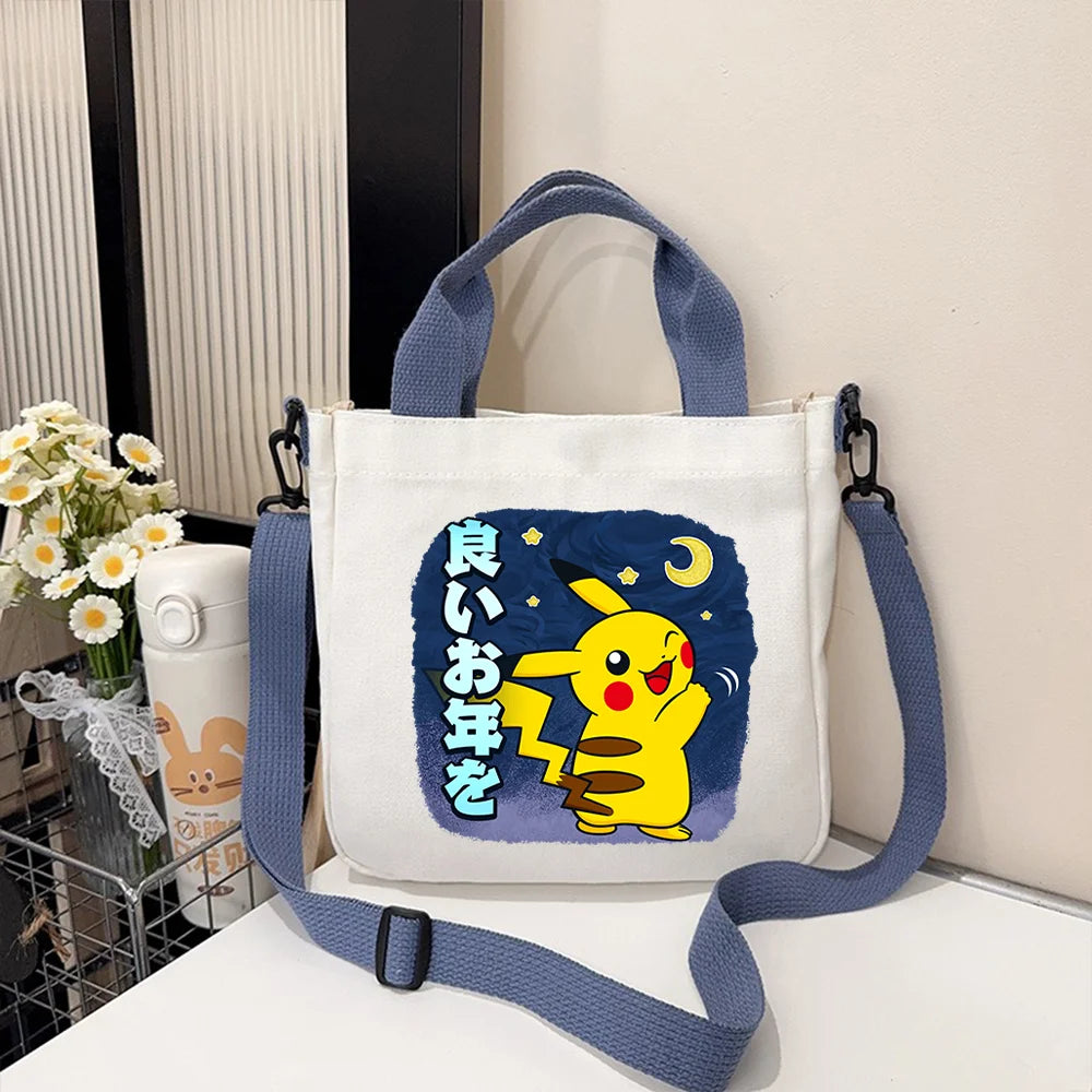 Pokémon Handbag Cartoon Children's Shoulder Bag Boys Girls Tote Bag Child Canvas Handbags Anime Crossbody Bag New Kids Gifts