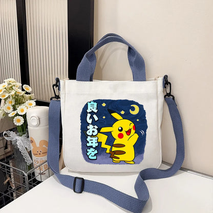 Pokémon Handbag Cartoon Children's Shoulder Bag Boys Girls Tote Bag Child Canvas Handbags Anime Crossbody Bag New Kids Gifts