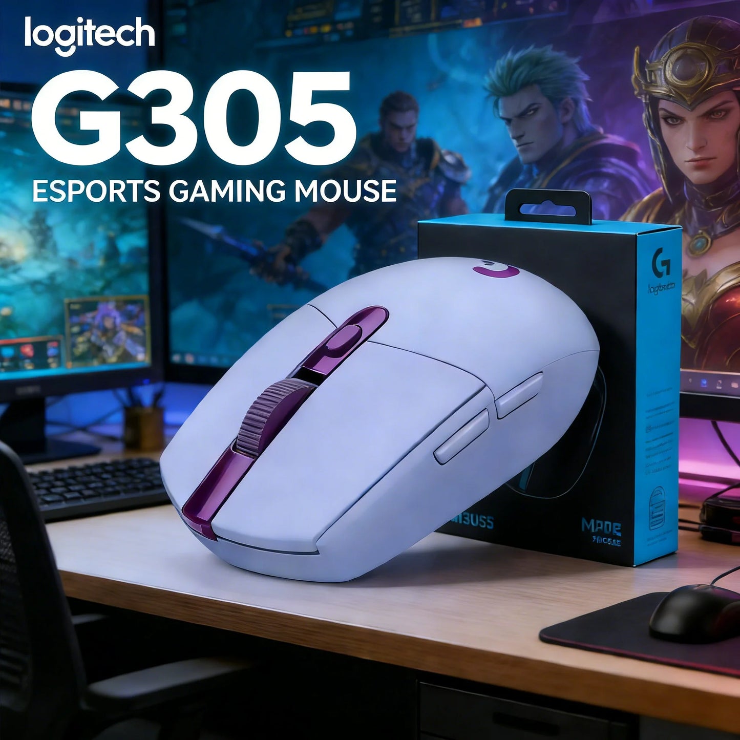 Logitech G309 Kamisato Ayaka Special Edition Wireless Bluetooth Dual-Mode Esports Mouse Hybrid Switches+G102/G203/G304/G305/M220