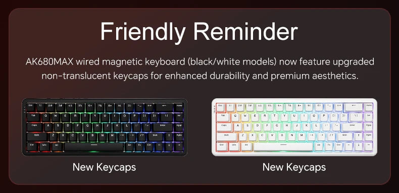 AJAZZ AK680 MAX/V2 Mechanical Keyboard HE Hall Effect Switch 60% 8k/1K RGB Wired/Wireless Gaming Rapid Trigger Magnetic Keyboard