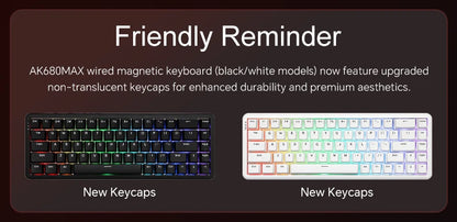 AJAZZ AK680 MAX/V2 Mechanical Keyboard HE Hall Effect Switch 60% 8k/1K RGB Wired/Wireless Gaming Rapid Trigger Magnetic Keyboard