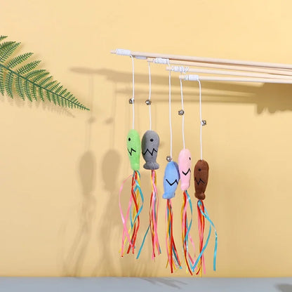 Wooden Cat Wand Toy.