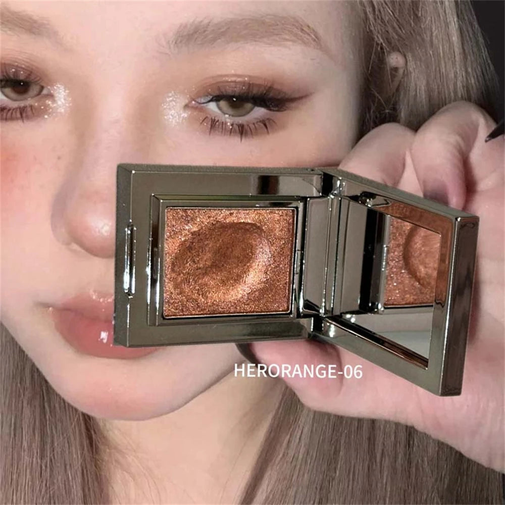 Metallic Glitter Eyeshadow Cream Sparkling Mousse Shimmer Highlighter Pressed Pigments Punk Purple Pearlescent Eyeshadow Palette