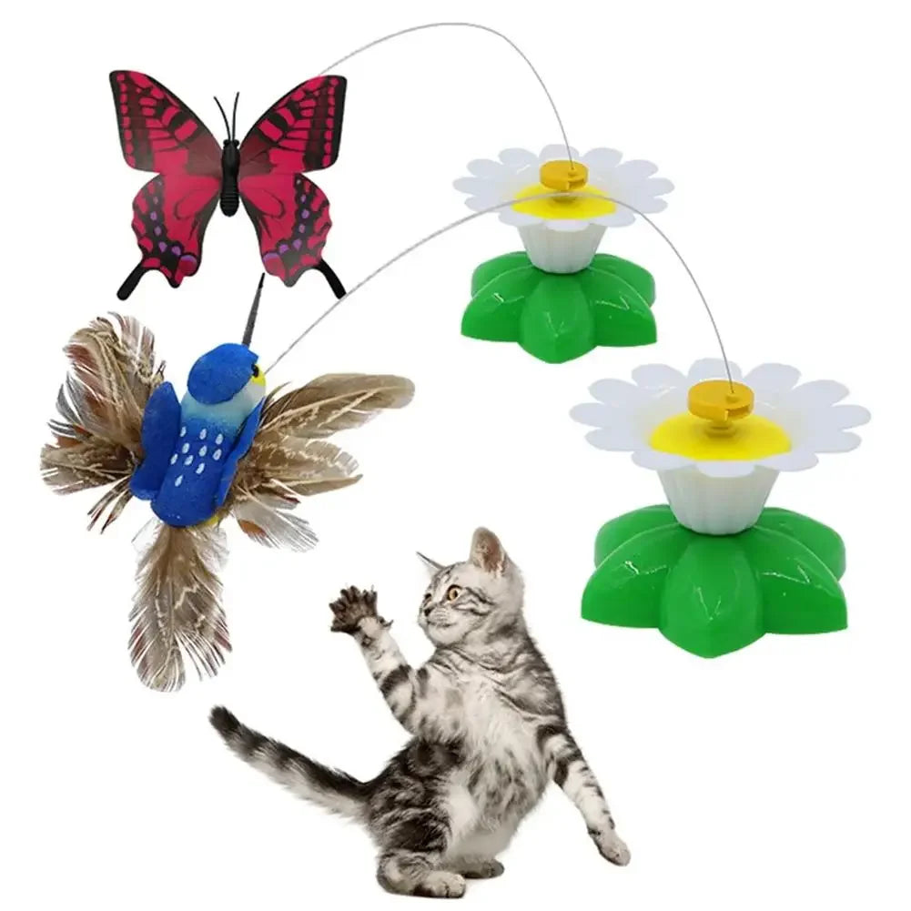 Electric Butterfly Cat Toy Shake Rotating Flying Automatic Humming Bird Intelligence Training Funny Pet Toys Random Color