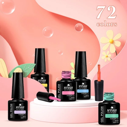 MTSSII 6Pcs/Set Colorful Gel Nail Polish Set for Nails Semi Permanent UV Gel LED Nail Art Varnish Kit for Manicure Nail Supplies