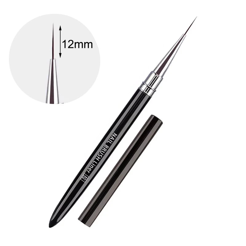 Nail Art Brush Metal Handle Phototherapy Acrylic UV Gel Brush Nails Extension Builder Painting Drawing Pen DIY Manicure Tools