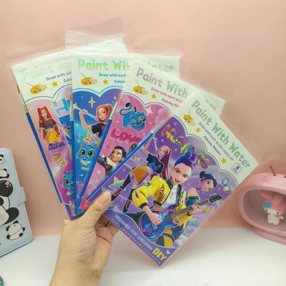 2026 New K-Pop Girls Watercolor Coloring Book Cute Cartoon High-Value DIY Painting Book Set Toy for Kids Girls