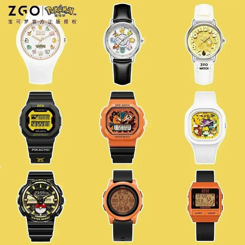 ZGO Co-branded  Watch Men's Sports Waterproof Student Trend Pikachu Quartz Electronic Watch Gifts