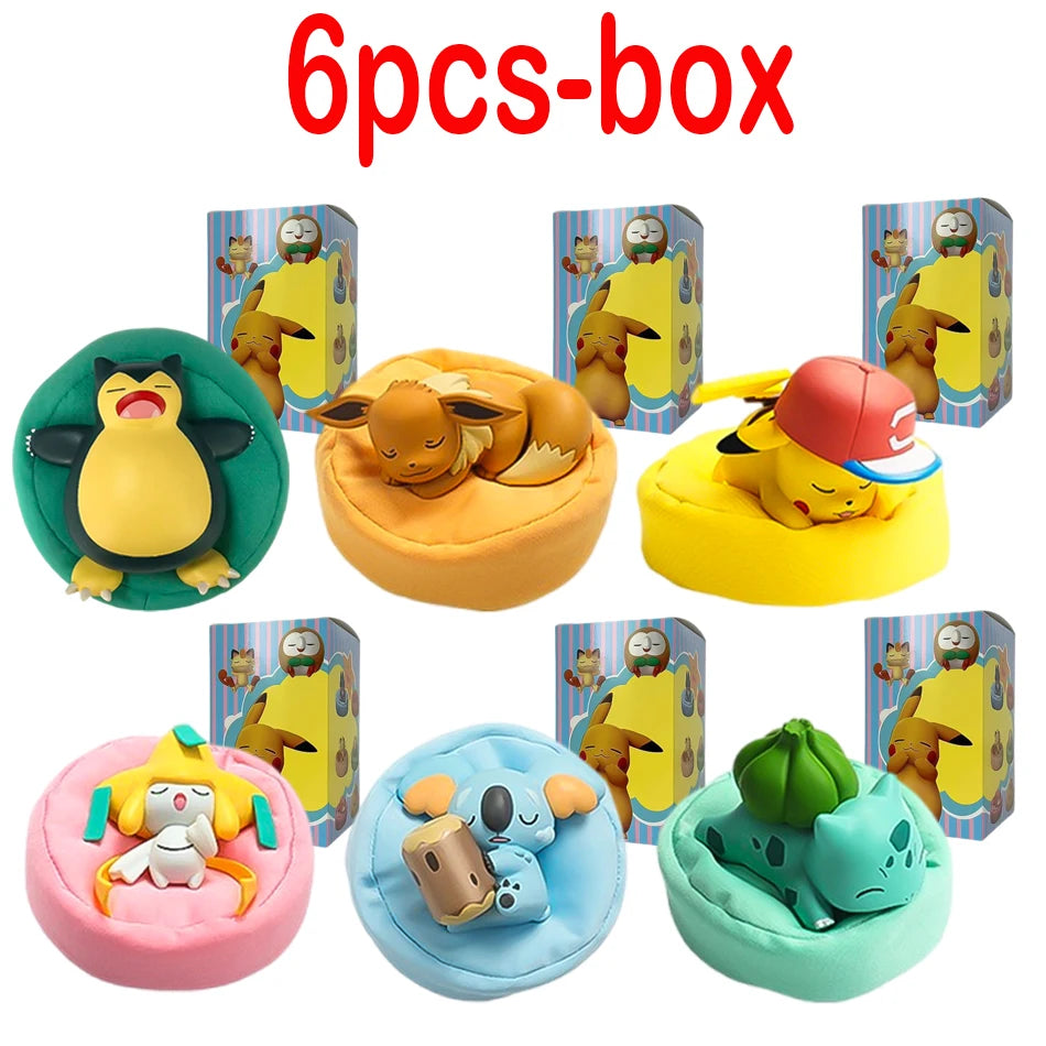 Anime Pok é mon blind box Model Figure 1-12 pcs Pikachu sleep Series Interior Hand Sleeping Position Toys Gift for sfriends