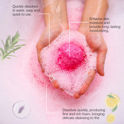 OceAura Bath Bubble Balls for Women Soft Smooth Clean Body Care Moisturizing Skin Elasticity Enhancement Shower Gift Set 6pcs