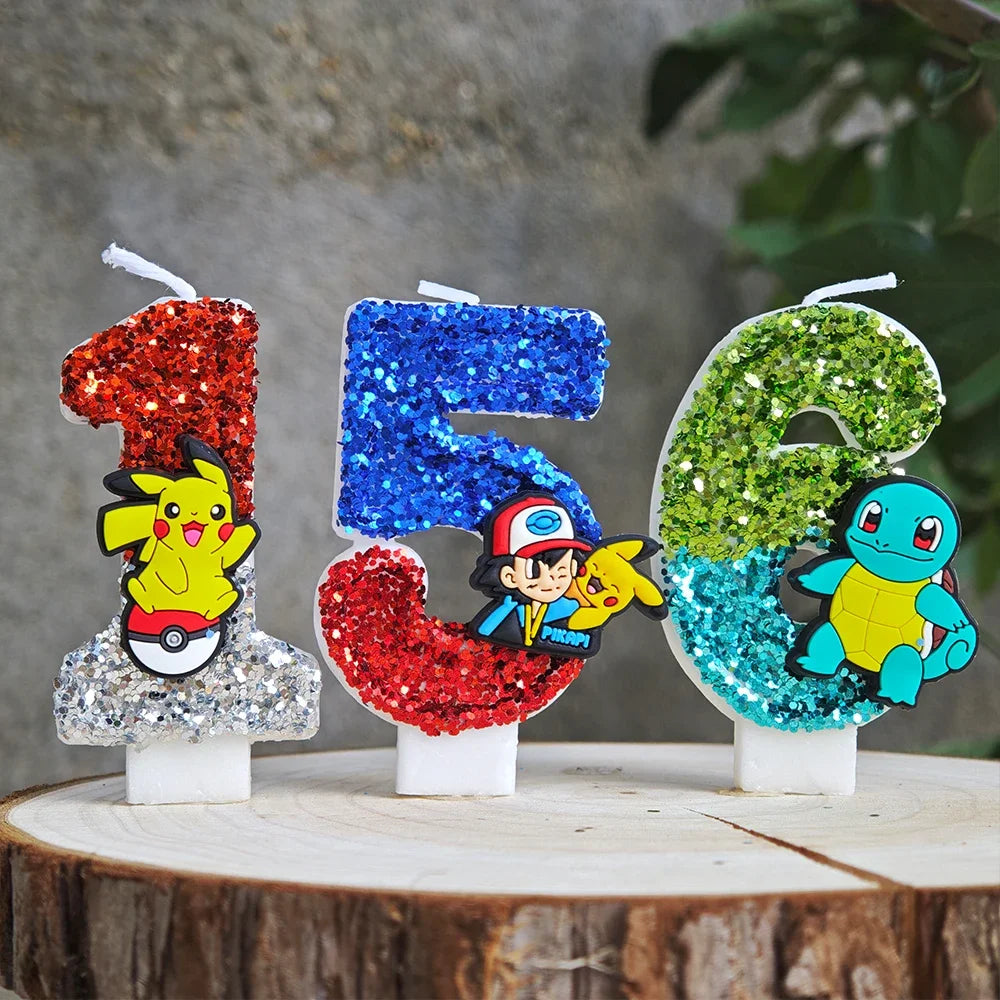 Cute Pokemon Monster Candle Kids Birthday Cake Decoration Cartoon Anime Figure Supplies Party Accessories Christmas Gifts